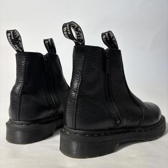 dr martens black leather chunky chelsea boots with zippers - Picture 4 of 8